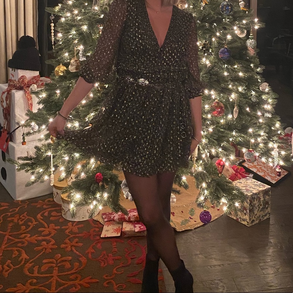 Green babydoll fit mini dress